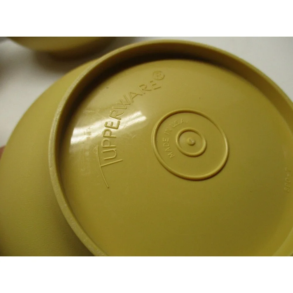Vintage Tupperware Salad/Cereal Bowls 890 Harvest Gold Yellow Set of 4 VERY NICE